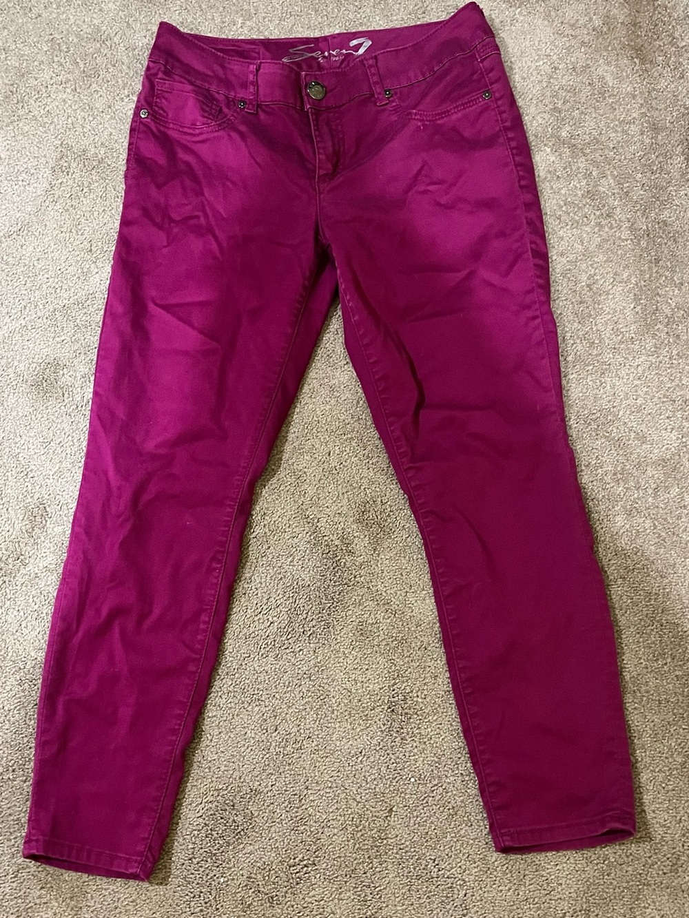 Seven7 Women's Skinny Jeans in Magenta
